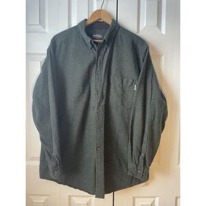 Woolrich Mens Flannel Shirt 2XL Olive Heather Work Shirt Long Sleeve Button Down